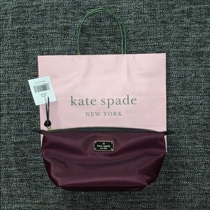 Kate Spade Jodi Wilson Road Makeup Bag in Plum NWT